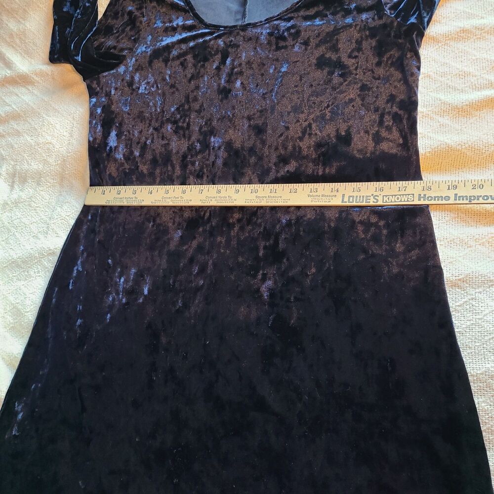 Ronni Nicole Dress Women 8 Navy Crushed Velvet Stretch Whimsygoth Dance Sexy - Picture 10 of 11